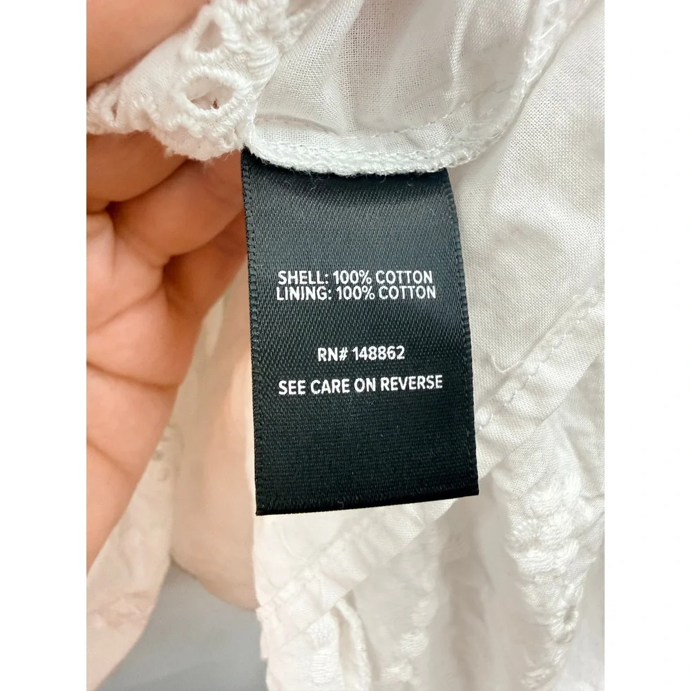 Torrid White Eyelet Cotton‎ Wrap Dress Plus Size 5 Boho Wedding Beachy Classic - Picture 10 of 12